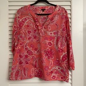 Ruffled, V-neck Talbots Blouse